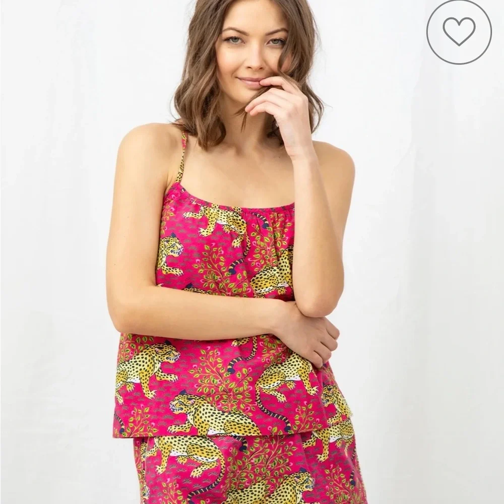 Printfresh Pink Leopard Print Tank and Shorts Set - Picture 4 of 5